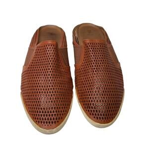 FRYE Melanie Gore Perforated Mule Clogs 3479197-COG Cognac Brown Women's 9.5